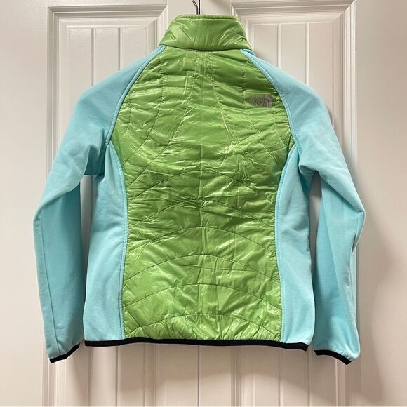 North Face Girls Fleece Hybrid Jacket Blue & Lime - 10-12Y - Picture 3 of 11